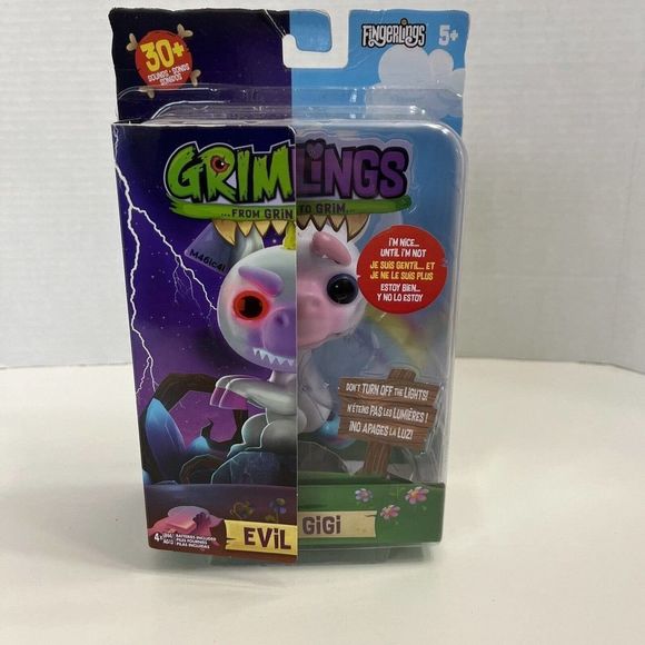 WowWee Grimlings Unicorn Evil GIGI Interactive Animal Toy Fingerlings Brand‎ New - Picture 2 of 5